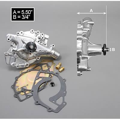 Edelbrock Water Pump High Performance Ford 1970-92 429/460 CI V8 Engines Standard Length