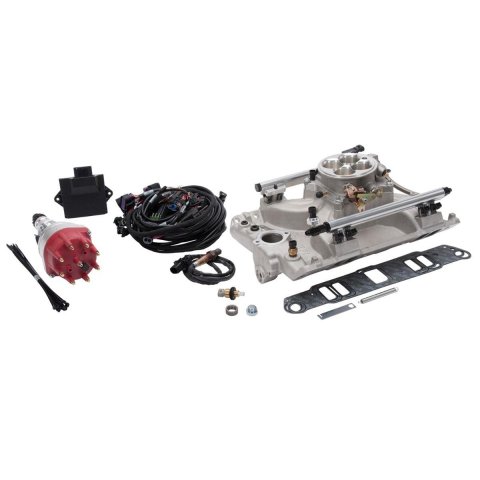 Edelbrock Pro Flo 4 Fuel Injection Kit Seq Port Pontiac 326-455 ci 550 Max HP 2 LbHr Injectors Satin
