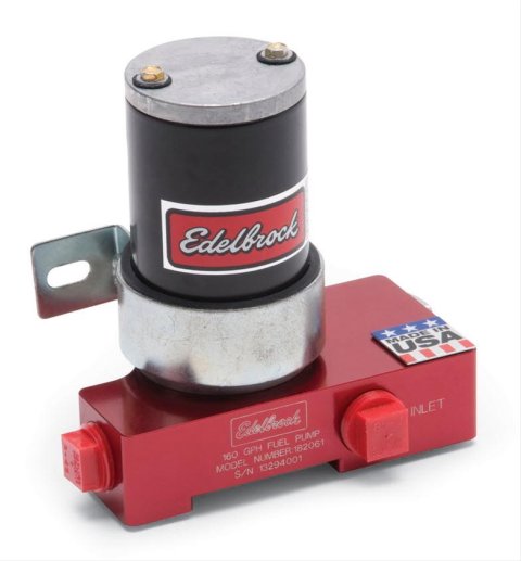 Edelbrock Fuel Pump Electric Quiet-Flo Carbureted 160GPH 1/2In In 1/2In Out 160 GPH Red