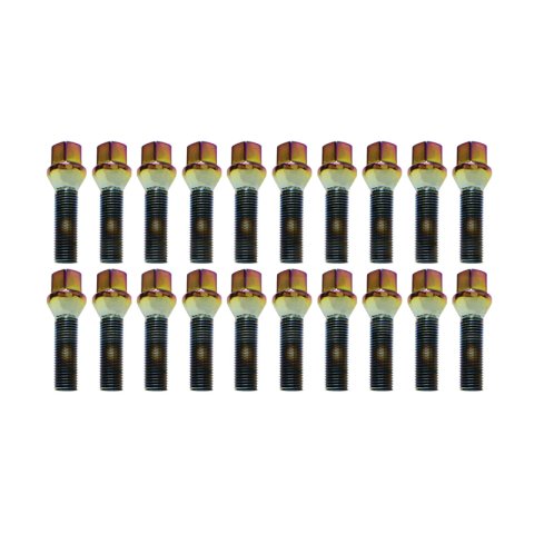 Wheel Mate Mevius 17 Hex Lug Bolt Set of 20 - Chrome Neon 14x1.25 40mm Cone 60 DEG TAP