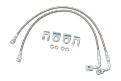 Zone Offroad 07-18 Jeep Wrangler JK Front 4-6in Stainless Brake Lines