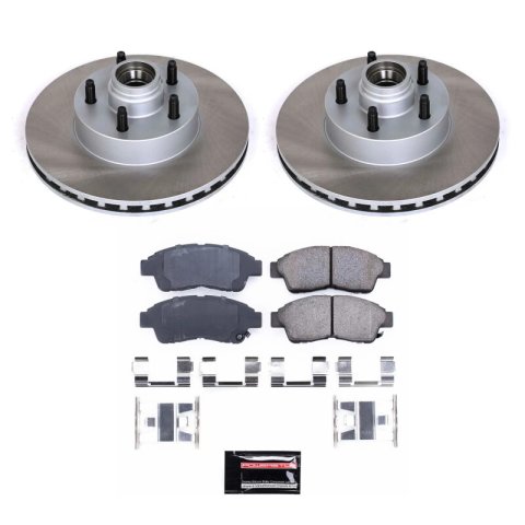 PowerStop Z17 Evolution Plus Semi-Coated Rotor Brake Kits SC1854 and Pad Combo, Semi-Coated, Front, Solid Surface Rotors, 11.29 in. O.D., Ceramic Pads, Ford, Mazda, Mercury, Kit