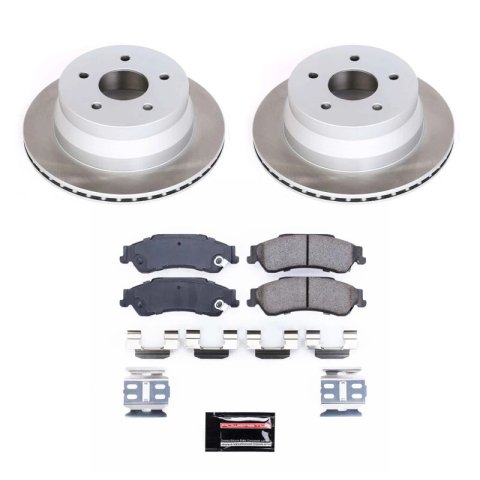 PowerStop Z17 Evolution Plus Semi-Coated Rotor Brake Kits SC2003 and Pad Combo, Semi-Coated, Rear, Solid Surface Rotors, Ceramic Pads, Chevrolet, GMC, Isuzu, Oldsmobile, Kit