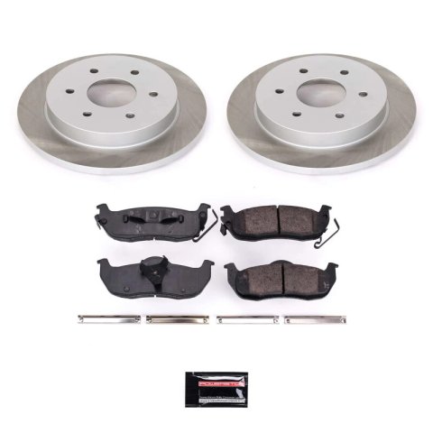 PowerStop Z17 Evolution Plus Semi-Coated Rotor Brake Kits SC2445 and Pad Combo, Semi-Coated, Rear, Solid Surface Rotors, 12.58 in. O.D., Ceramic Pads, for Infiniti, for Nissan, Kit