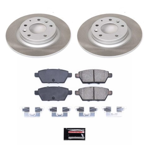 PowerStop Z17 Evolution Plus Semi-Coated Rotor Brake Kits SC2450 and Pad Combo, Semi-Coated, Rear, Solid Surface Rotors, 11.02 in. O.D., Ceramic Pads, Ford, Lincoln, Mazda, Mercury,Kit