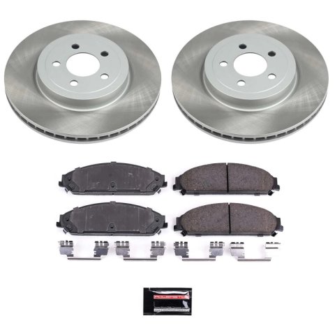PowerStop Z17 Evolution Plus Semi-Coated Rotor Brake Kits SC2560 and Pad Combo, Semi-Coated, Front, Solid Surface Rotors, 13.58 in. O.D., Ceramic Pads, Chrysler, Dodge, Kit