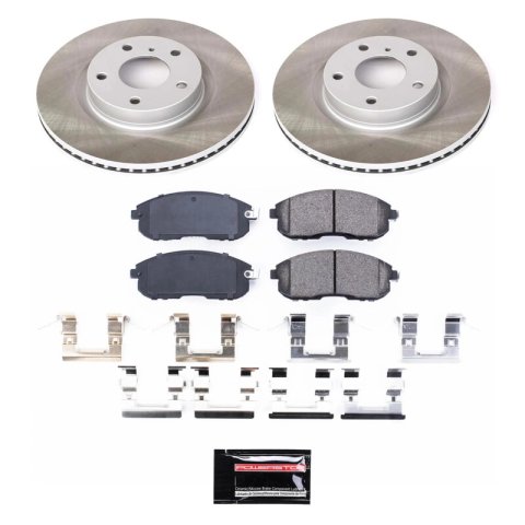 PowerStop Z17 Evolution Plus Semi-Coated Rotor Brake Kits for 2003-2005 350Z, G35 - SC3140 and Pad Combo, Semi-Coated, Front, Solid Surface Rotors, 11.65 in. O.D., Ceramic Pads, Infiniti, Nissan, Kit