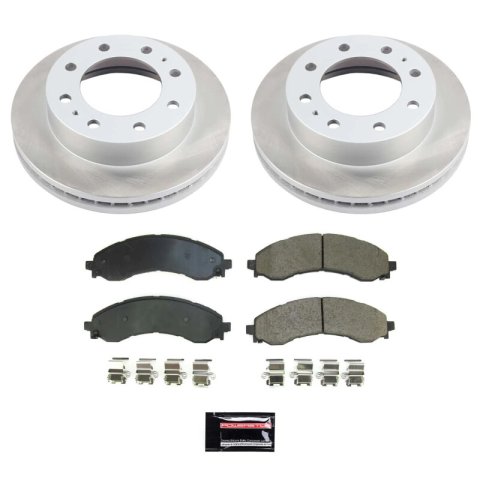 PowerStop Z17 Evolution Plus Semi-Coated Rotor Brake Kits SC8746 and Pad Combo, Semi-Coated, Front, Solid Surface Rotors, 12.80 in. O.D., Ceramic Pads, Chevrolet, GMC, Kit