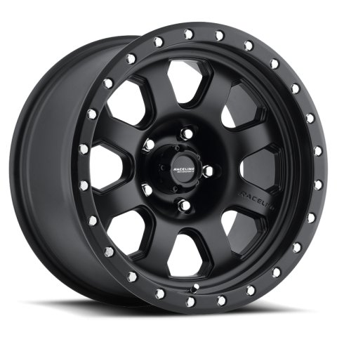 Raceline 929B Avenger 17x9in / 6x139.7 BP / 0mm Offset / 107.95mm Bore - Satin Black Wheel