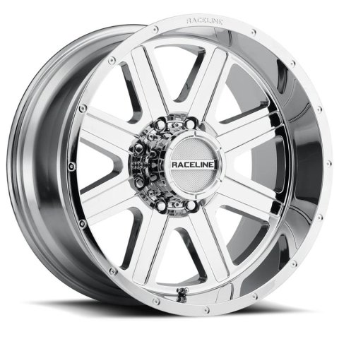 Raceline 940C Hostage 18x9in / 8x165.1 BP / 0mm Offset / 125.2mm Bore - Chrome Wheel