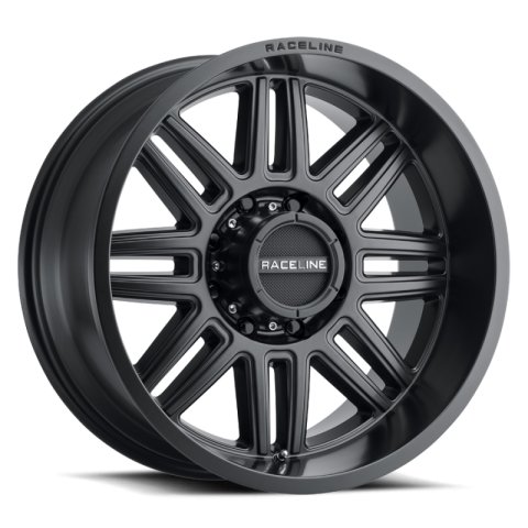 Raceline 948B Split 17x9in / 5x127 BP / -12mm Offset / 78.1mm Bore - Satin Black Wheel