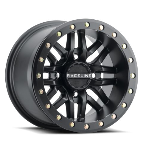Raceline A91B Ryno 14x7in / 4x137 BP / 10mm Offset / 110.18mm Bore - Satin Black Beadlock Wheel