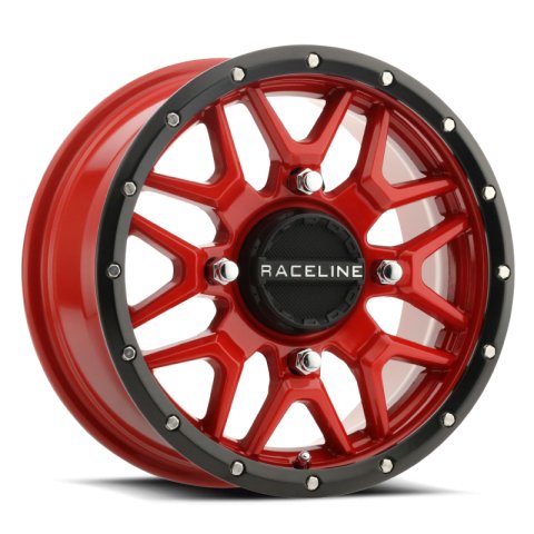 Raceline A94R Krank 14x7in / 4x110 BP / 10mm Offset / 83.8mm Bore - Red & Black Lip Wheel