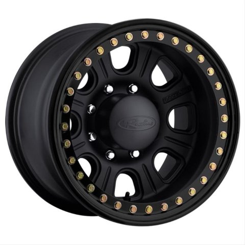 Raceline RT231 Monster 17x9.5in/5x127 BP/-32mm Offset/83.82mm Bore - BLK & MACH. Ring Beadlock Wheel