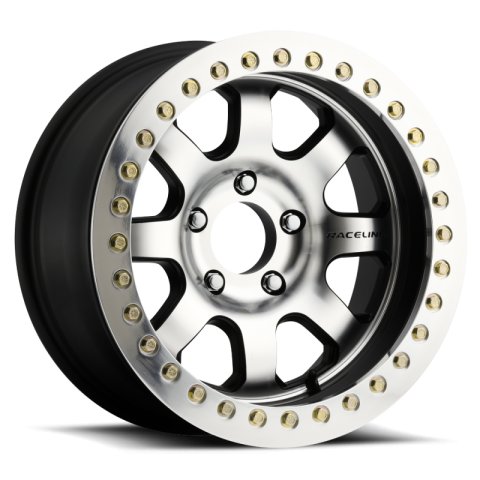 Raceline RT260 Avenger 17x8.5in/6x139.7 BP/-32mm Offset/107.95mm Bore - Black & MACH. Beadlock Wheel