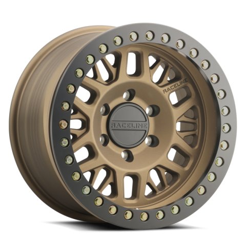 Raceline RT951B Ryno 17x9in/6x135 BP/-12mm Offset/87.1mm Bore - Bronze & Black Ring Beadlock Wheel