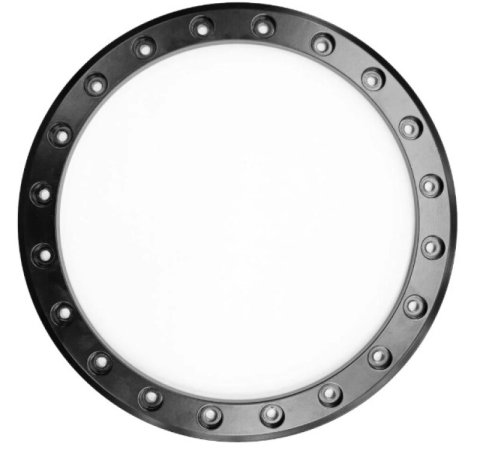 Raceline Beadlock Ring - Alpha - 17in -24 Hole - 12mm - Gunmetal w/Red Decal