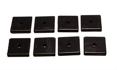 Energy Suspension Square Pad Set 2-1/16in Length x 2-1/16in Width x 3/8in Hole ID x 3/8in H-Black