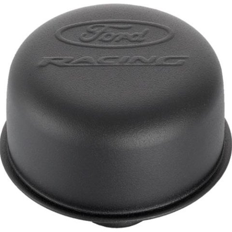 Ford Racing Black Crinkle Finish Breather Cap w/ Ford Racing Logo - Twist Type