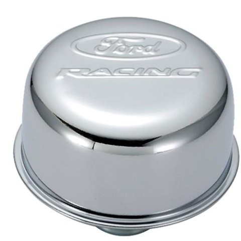 Ford Racing Logo Push-In Type Air Breather Cap - Chrome