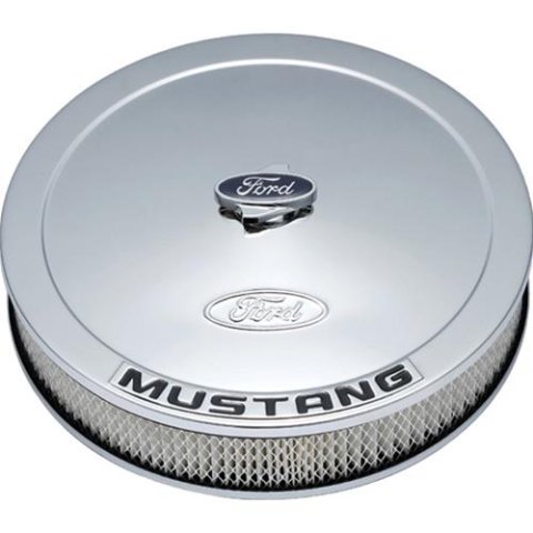 Ford Racing Air Cleaner Kit - Chrome w/Mustang Emblem