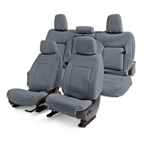 Covercraft 14-18 Chevrolet Silverado Leatherette PrecisionFit Front Row Seat Covers - Med Grey