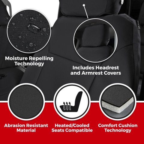 Covercraft 19-21 Chevrolet Silverado/ Endura PrecisionFit Front Row Seat Covers - Charcoal/Silver