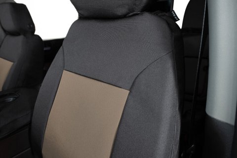 Covercraft 15-24 Ford Transit Endura PrecisionFit Custom Front Row Seat Covers - Tan/Black
