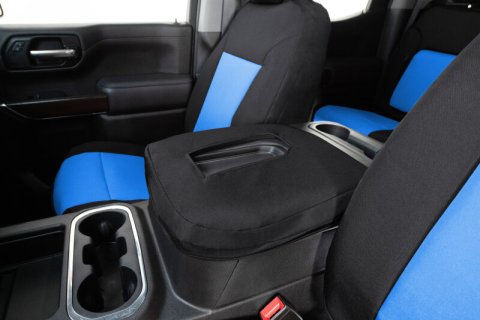 Covercraft 19-24 VW Atlas/20-24 Endura PrecisionFit Custom Front Row Seat Covers - Blue/Black