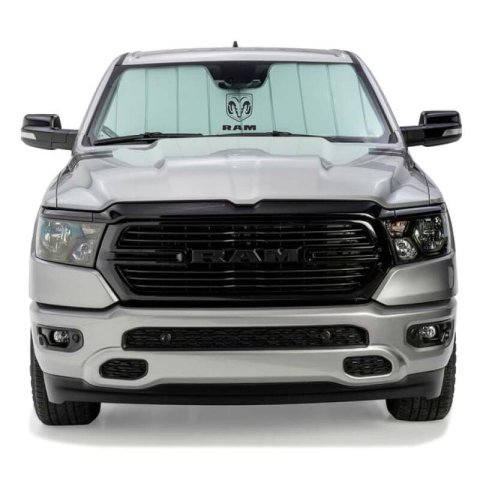 Covercraft 19-24 PU Ram 1500 5W RVM Sensor UVS100 Custom Sunscreen with Ram Vertical logo