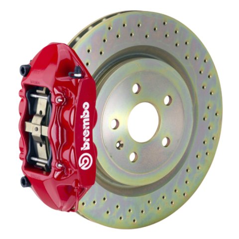 Brembo SS Rear GT BBK 4 Piston Cast 365x28 1pc Rotor Drilled-Red