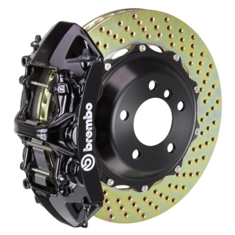 Brembo 05-09 F430 Challenge Front GT BBK 6 Piston Cast 380x32 2pc Rotor Drilled-Black