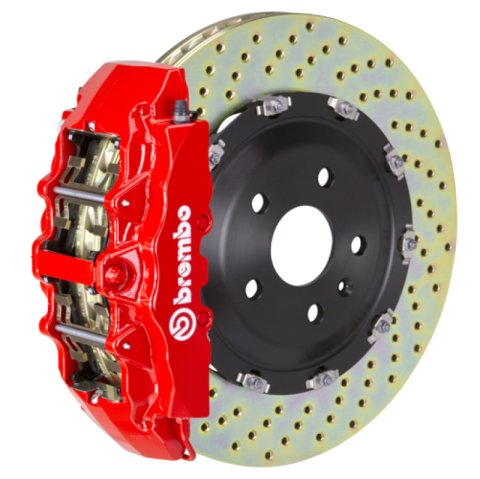 Brembo 00-03 M5/97-03 5-Series Front GT BBK 8 Piston Cast 380x34 2pc Rotor Drilled-Red
