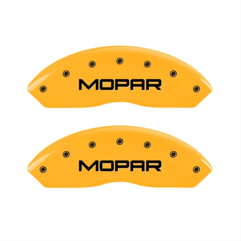 MGP 4 Caliper Covers Engraved Front & Rear Mopar Yellow Finish Black Char 2010 Dodge Nitro
