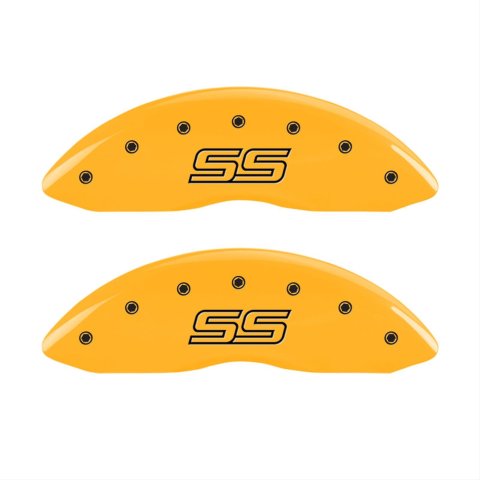 MGP 4 Caliper Covers Engraved Front & Rear Trailblazer SS Yellow Finish Black Char 2004 Chevy SSR