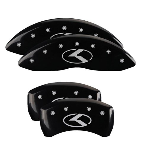 MGP 4 Caliper Covers Engraved Front & Rear Circle K/Kia Black Finish Silver Char 2018 Kia Stinger