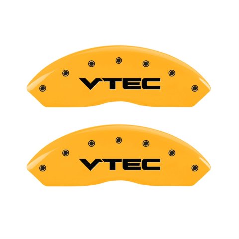MGP 4 Caliper Covers Engraved Front & Rear Vtech Yellow Finish Black Char 2004 Acura RSX