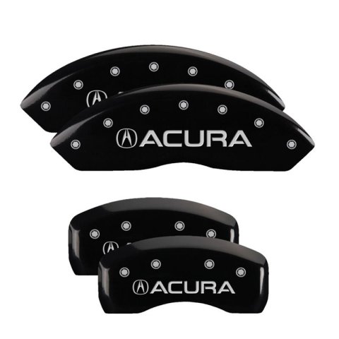 MGP 4 Caliper Covers Engraved Front & Rear Acura Black Finish Silver Char 2017 Acura RDX
