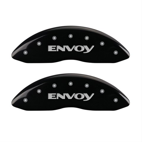 MGP 4 Caliper Covers Engraved Front & Rear Envoy Black finish silver ch