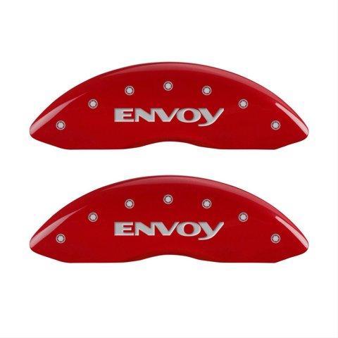MGP 4 Caliper Covers Engraved Front & Rear Envoy Red finish silver ch
