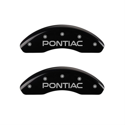MGP 4 Caliper Covers Engraved Front & Rear Pontiac Black finish silver ch