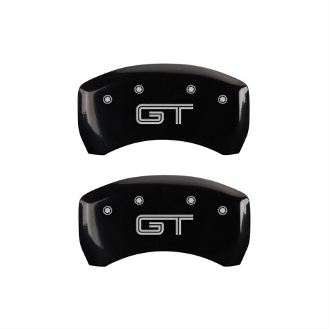 MGP Rear set 2 Caliper Covers Engraved Rear GT Black finish silver ch