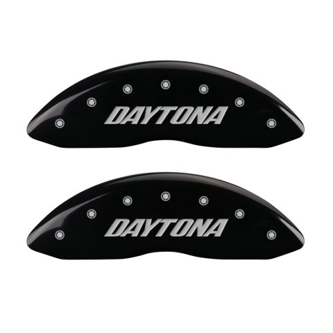 MGP 4 Caliper Covers Engraved Front & Rear Daytona Black finish silver ch