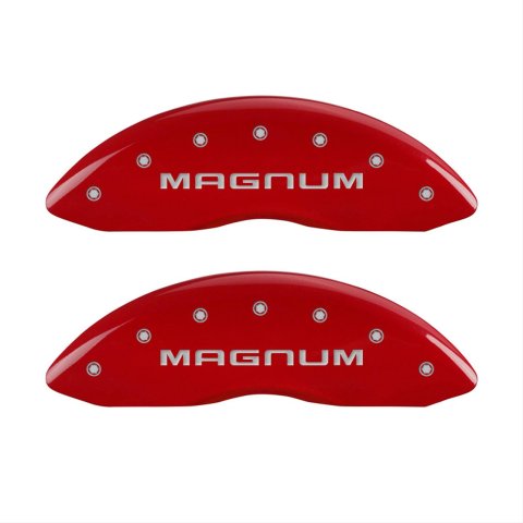 MGP 4 Caliper Covers Engraved Front & Rear Magnum Red finish silver ch