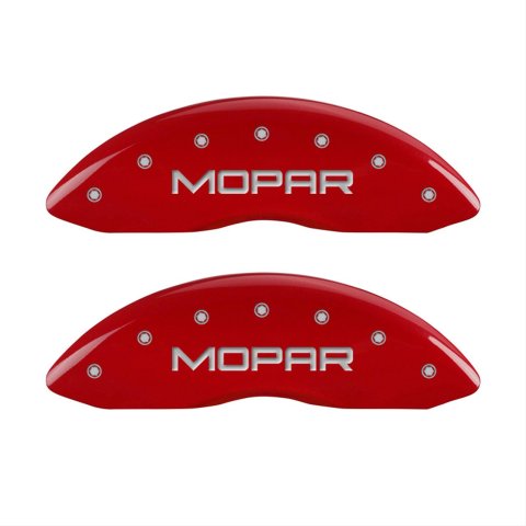 MGP 4 Caliper Covers Engraved Front & Rear MOPAR Red finish silver ch