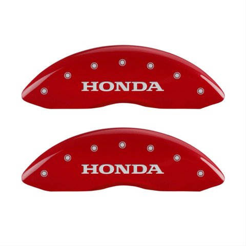 MGP 4 Caliper Covers Engraved Front Honda Engraved Rear H Logo Red finish silver ch