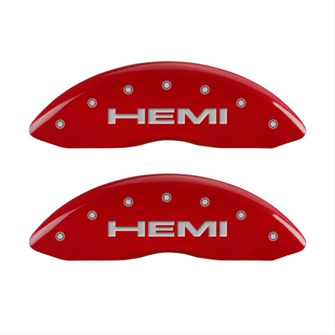 MGP 4 Caliper Covers Engraved Front & Rear Hemi Red finish silver ch