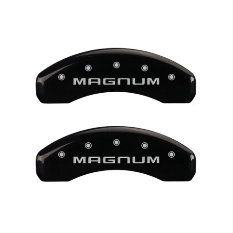 MGP 4 Caliper Covers Engraved Front & Rear Magnum Black finish silver ch