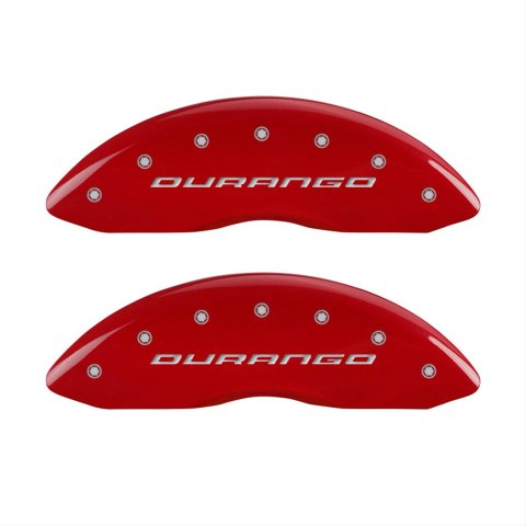 MGP 4 Caliper Covers Engraved Front & Rear With out stripes/Durango Red finish silver ch