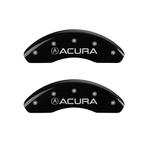 MGP 4 Caliper Covers Engraved Front Acura Engraved Rear RDX Black finish silver ch